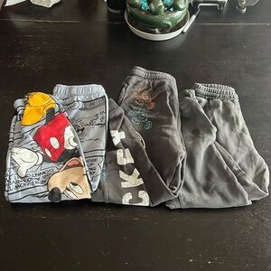 Blue pre-loved Mickey X Zara collab sweatpants